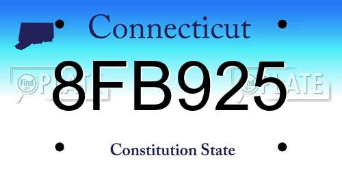 8FB925 Connecticut License Plate
