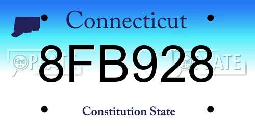 8FB928 Connecticut License Plate
