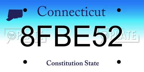 8FBE52 Connecticut License Plate