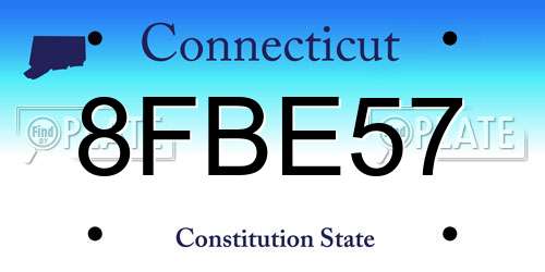 8FBE57 Connecticut License Plate