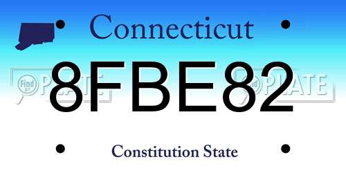 8FBE82 Connecticut License Plate
