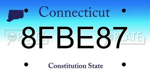 8FBE87 Connecticut License Plate