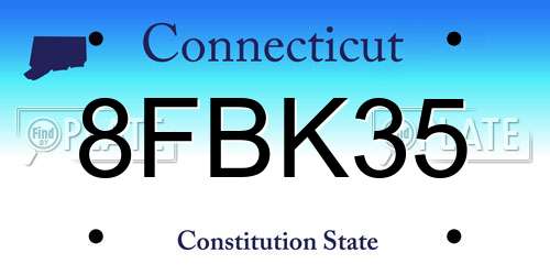 8FBK35 Connecticut License Plate