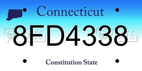 8FD4338 Connecticut License Plate