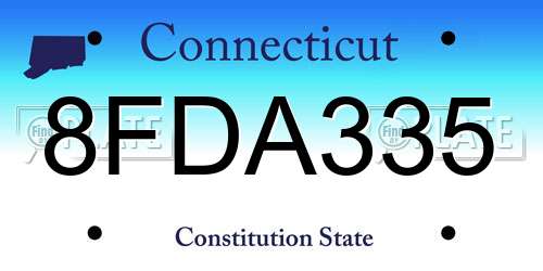 8FDA335 Connecticut License Plate