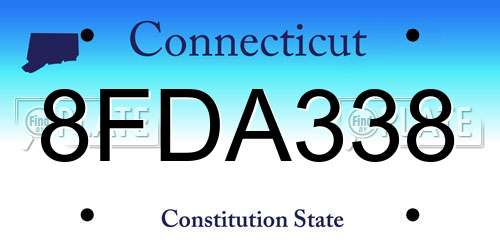 8FDA338 Connecticut License Plate