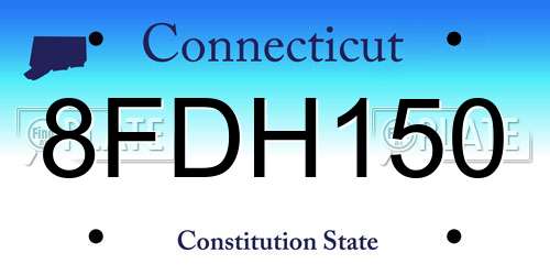 8FDH150 Connecticut License Plate