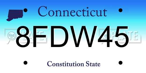 8FDW45 Connecticut License Plate