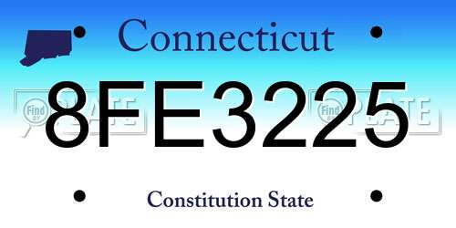 8FE3225 Connecticut License Plate