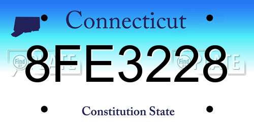 8FE3228 Connecticut License Plate