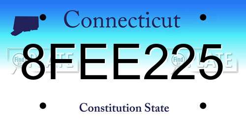 8FEE225 Connecticut License Plate