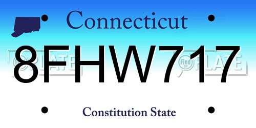 8FHW717 Connecticut License Plate