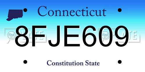 8FJE609 Connecticut License Plate