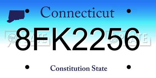 8FK2256 Connecticut License Plate