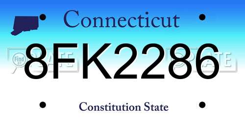 8FK2286 Connecticut License Plate