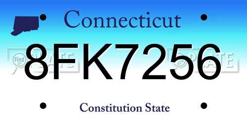 8FK7256 Connecticut License Plate