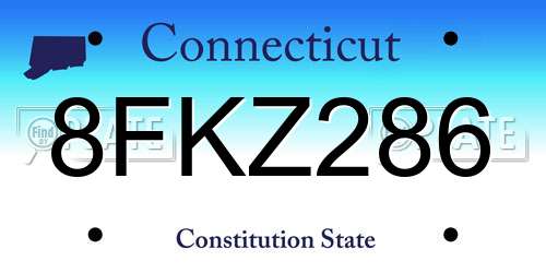 8FKZ286 Connecticut License Plate