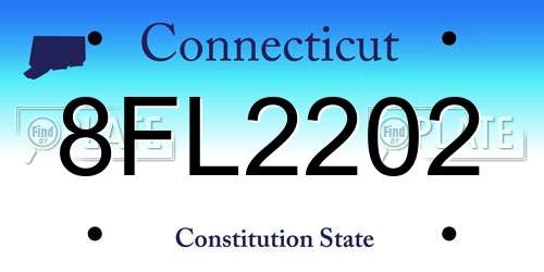 8FL2202 Connecticut License Plate