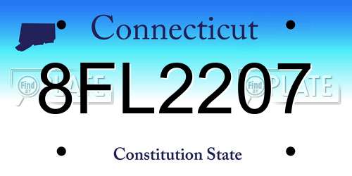 8FL2207 Connecticut License Plate