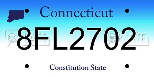 8FL2702 Connecticut License Plate