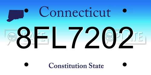 8FL7202 Connecticut License Plate