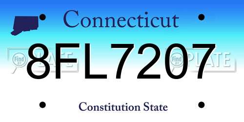 8FL7207 Connecticut License Plate