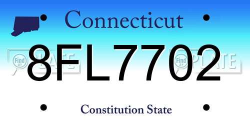8FL7702 Connecticut License Plate