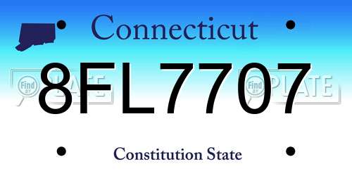 8FL7707 Connecticut License Plate