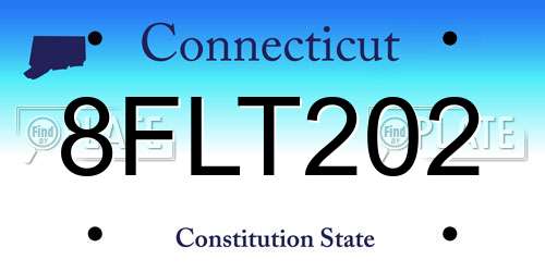 8FLT202 Connecticut License Plate
