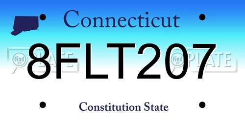 8FLT207 Connecticut License Plate