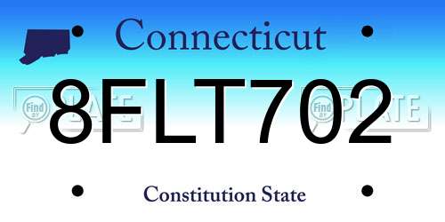 8FLT702 Connecticut License Plate