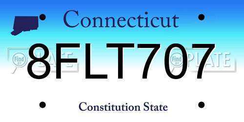 8FLT707 Connecticut License Plate