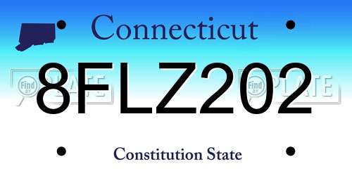8FLZ202 Connecticut License Plate