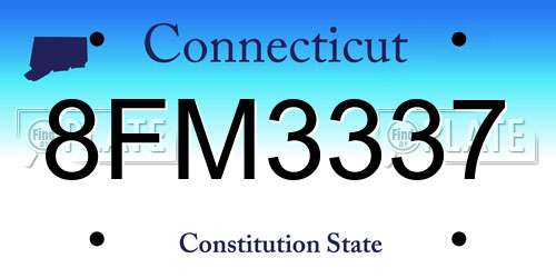 8FM3337 Connecticut License Plate