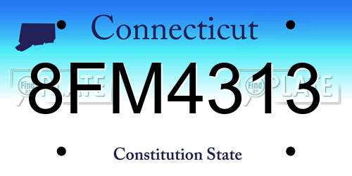 8FM4313 Connecticut License Plate