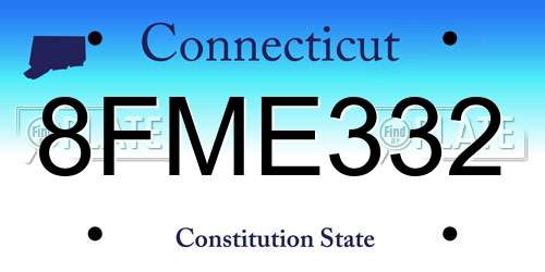 8FME332 Connecticut License Plate