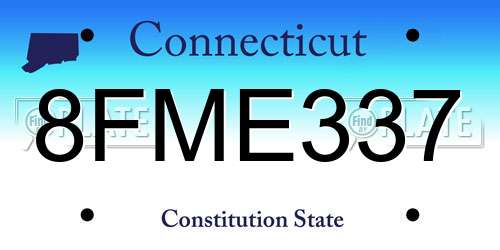 8FME337 Connecticut License Plate