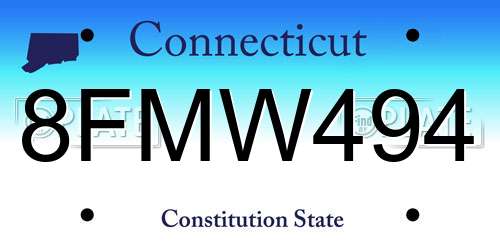 8FMW494 Connecticut License Plate