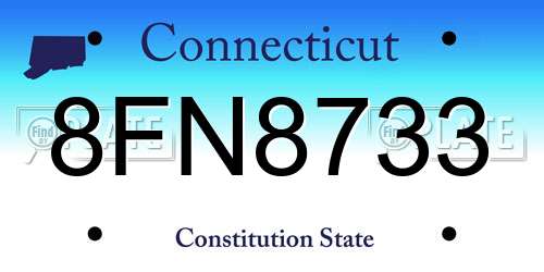 8FN8733 Connecticut License Plate