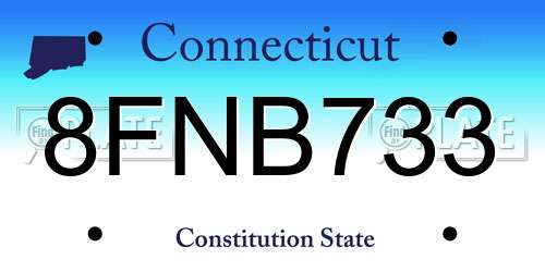 8FNB733 Connecticut License Plate