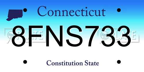 8FNS733 Connecticut License Plate