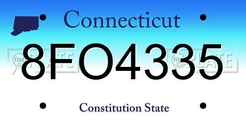 8FO4335 Connecticut License Plate