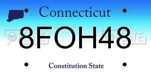 8FOH48 Connecticut License Plate