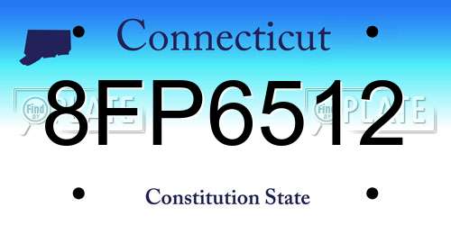 8FP6512 Connecticut License Plate