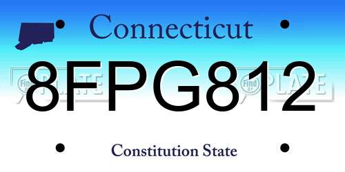 8FPG812 Connecticut License Plate
