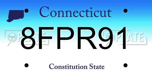 8FPR91 Connecticut License Plate