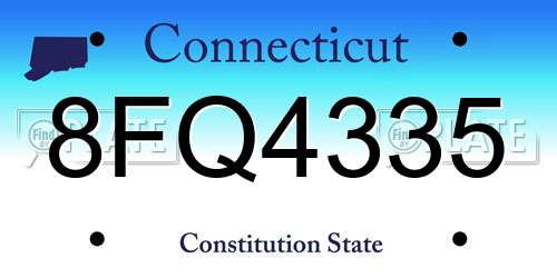 8FQ4335 Connecticut License Plate