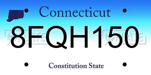 8FQH150 Connecticut License Plate