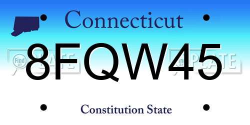 8FQW45 Connecticut License Plate