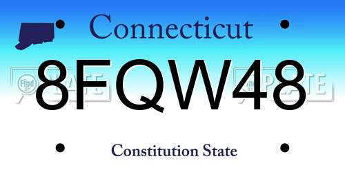 8FQW48 Connecticut License Plate